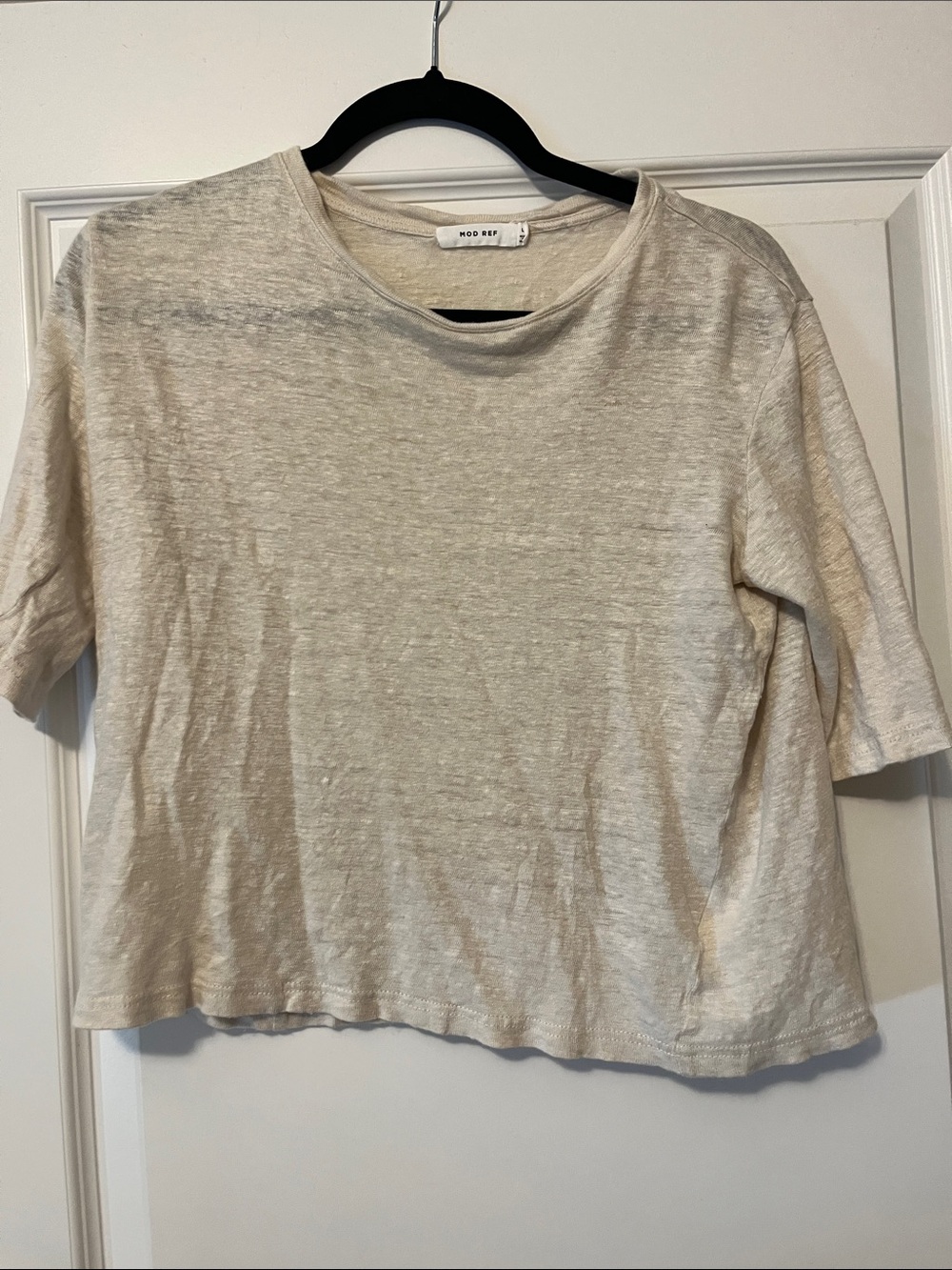 Mod Ref Short Sleeve Crewneck Tee in Light Beige